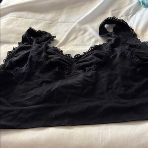 Genie Bra Black Lace Trim Bralette XL